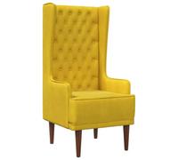 vidaXL Silla de Respaldo Alto con capitoné con Botones Amarillo