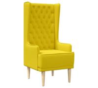 vidaXL Silla de Respaldo Alto con capitoné con Botones Amarillo Claro