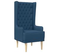 vidaXL Silla de Respaldo Alto con capitoné con Botones Azul Tela