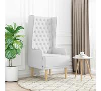 vidaXL Silla de Respaldo Alto con capitoné con Botones Blanco Tela