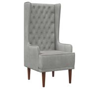 vidaXL Silla de Respaldo Alto con capitoné con Botones Gris Claro