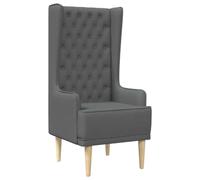 vidaXL Silla de Respaldo Alto con capitoné con Botones Gris Oscuro