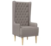 vidaXL Silla de Respaldo Alto con capitoné con Botones Gris Topo Tela
