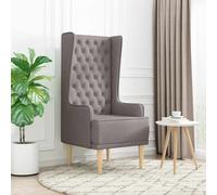 vidaXL Silla de respaldo alto con capitoné con botones Tela 64 x 64 x 131 cm Multicolor Gris topo