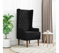 vidaXL Silla de Respaldo Alto con capitoné con Botones Negro