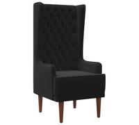 vidaXL Silla de Respaldo Alto con capitoné con Botones Negro