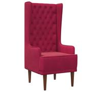 vidaXL Silla de Respaldo Alto con capitoné con Botones Rojo Vino