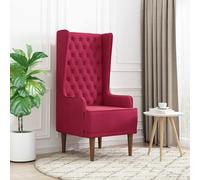 vidaXL Silla de Respaldo Alto con capitoné con Botones Rojo Vino