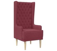 vidaXL Silla de Respaldo Alto con capitoné con Botones Rojo Vino Tela