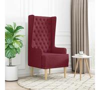 vidaXL Silla de Respaldo Alto con capitoné con Botones Rojo Vino Tela