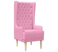 vidaXL Silla de Respaldo Alto con capitoné con Botones Rosa Tela