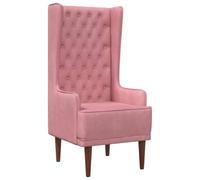 vidaXL Silla de Respaldo Alto con capitoné con Botones Rosa Terciopelo