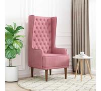 vidaXL Silla de Respaldo Alto con capitoné con Botones Rosa Terciopelo