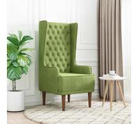 vidaXL Silla de Respaldo Alto con capitoné con Botones Verde Claro
