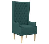 vidaXL Silla de Respaldo Alto con capitoné con Botones Verde Oscuro