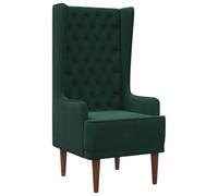vidaXL Silla de Respaldo Alto con capitoné con Botones Verde Oscuro
