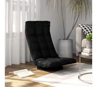 vidaXL Silla de suelo giratoria de tela negra