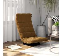 vidaXL Silla de suelo giratoria de terciopelo marrón