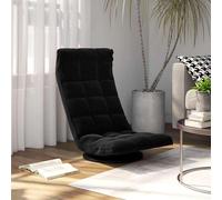vidaXL Silla de suelo giratoria de terciopelo negro