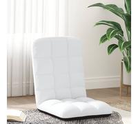 vidaXL Silla de suelo plegable de tela blanca 71x51x62 cm