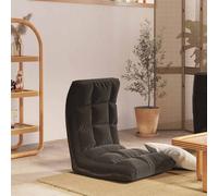 vidaXL Silla de suelo plegable de tela negra