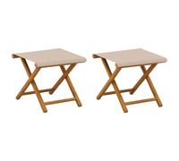 vidaXL: 2 sillas reclinables, madera de eucalipto maciza, color beige
