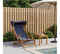 vidaXL Silla de terraza 3 Posición Madera de Eucalipto Maciza Azul