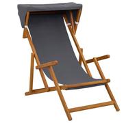 vidaXL Silla de terraza 3 Posición Madera de Eucalipto Maciza Gris