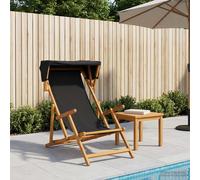 vidaXL Silla de terraza 3 Posición Madera de Eucalipto Maciza Negro