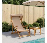 vidaXL Silla de terraza 3 Posición Madera de Eucalipto Maciza Topo