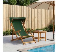 vidaXL Silla de terraza 3 Posición Madera de Eucalipto Maciza Verde