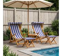 vidaXL Silla de terraza 4 pcs 3 Posición Madera de Eucalipto Maciza