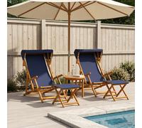 vidaXL Silla de terraza 4 pcs 3 Posición Madera de Eucalipto Maciza