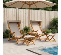 vidaXL Silla de terraza 4 pcs 3 Posición Madera de Eucalipto Maciza