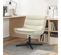 vidaXL Silla giratoria Crema 63 x 75 x 76 cm Cuero sintético