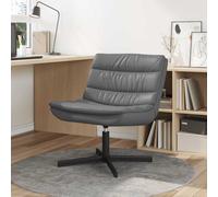 vidaXL Silla giratoria Gris 63 x 75 x 76 cm Cuero sintético