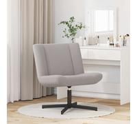 vidaXL Silla giratoria Gris Claro 63 x 75 x 76 cm Piel de oveja