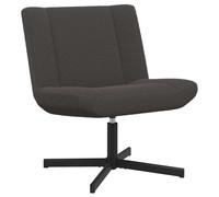 Silla giratoria, color gris oscuro, 63 x 75 x 76 cm, tapizada en cuero de oveja