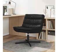 vidaXL Silla giratoria Negro 63 x 75 x 76 cm Cuero sintético
