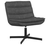 Silla giratoria negra vidaXL, 63 x 75 x 76 cm, estilo vintage, tapizada en poliuretano
