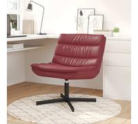 vidaXL Silla giratoria Rojo vino 63 x 75 x 76 cm Cuero sintético