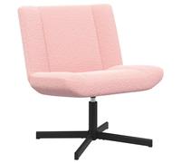 Silla giratoria rosa vidaXL, 63 x 75 x 76 cm, tapizada en cuero de oveja