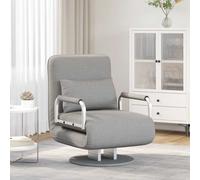 vidaXL Silla giratoria y sofá cama tela gris claro