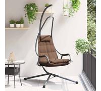 vidaXL Silla huevo colgante Acero 94 x 107 x 196,5 cm Café