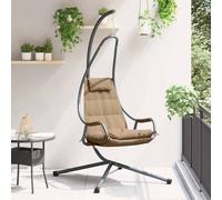 vidaXL Silla huevo colgante Acero 94 x 107 x 196,5 cm Taupé