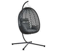 vidaXL Silla huevo colgante Antracita y negro 104 x 100 x 191 cm