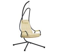 vidaXL Silla huevo colgante Manual Beige 94 x 107 x 196,5 cm Acero