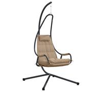 vidaXL Silla huevo colgante Manual Taupé 94 x 107 x 196,5 cm Acero
