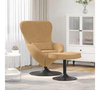 vidaXL Silla Huevo con Puff Marrón Terciopelo