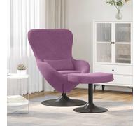 vidaXL Silla Huevo con Puff Morado Terciopelo